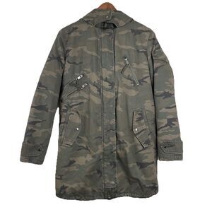 Zara Womens “Inspire others” Camouflage Parka Fur Lining Hooded Jacket-S